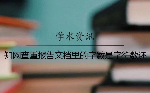 知网查重报告文档里的字数是字符数还是字数