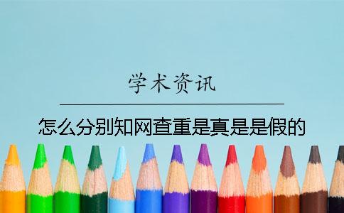 怎么分别知网查重是真是是假的