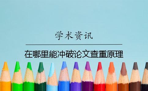 在哪里能冲破论文查重原理