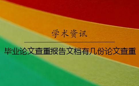 毕业论文查重报告文档有几份论文查重报告 毕业论文查重报告文档有几份论文查重报告