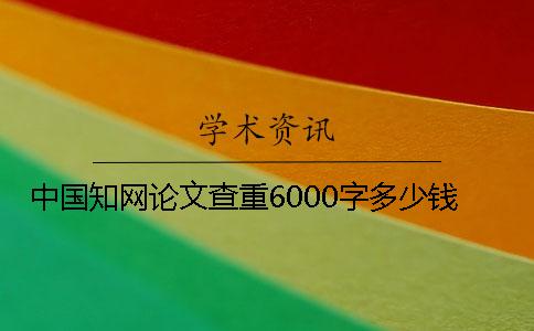 中国知网论文查重6000字多少钱