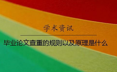 毕业论文查重的规则以及原理是什么？ 英语毕业论文查重规则