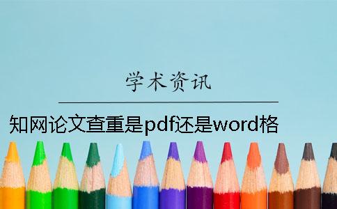 知网论文查重是pdf还是word格式一