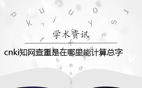 cnki知网查重是在哪里能计算总字数的？