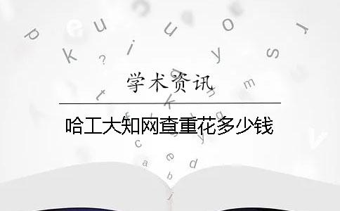 哈工大知网查重花多少钱