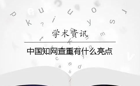 中国知网查重有什么亮点