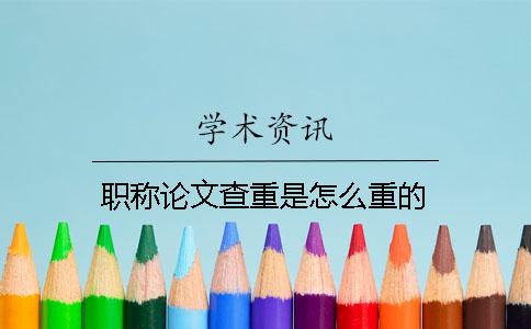 职称论文查重是怎么重的？