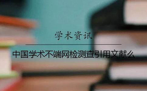 中国学术不端网检测查引用文献么