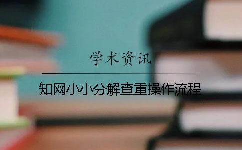 知网小小分解查重操作流程