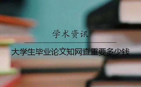 大学生毕业论文知网查重要多少钱