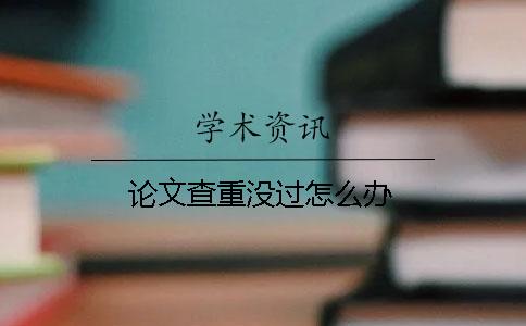 论文查重没过怎么办