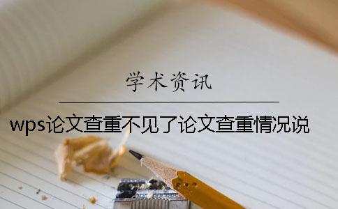 wps论文查重不见了论文查重情况说明模板