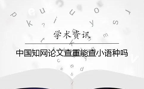 中国知网论文查重能查小语种吗