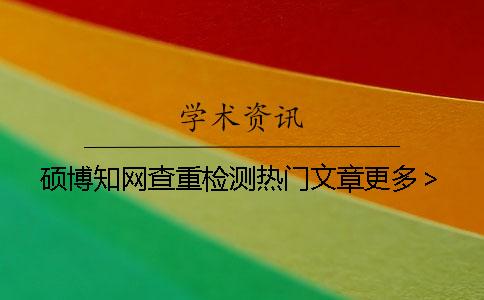 硕博知网查重检测热门文章更多＞