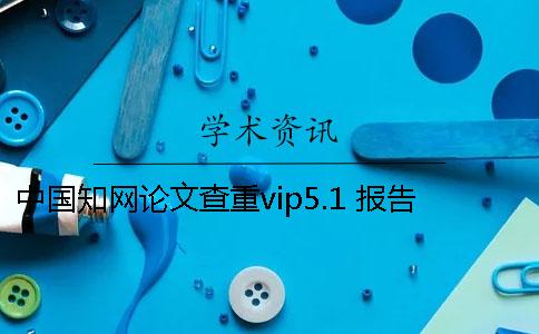 中国知网论文查重vip5.1 报告详解
