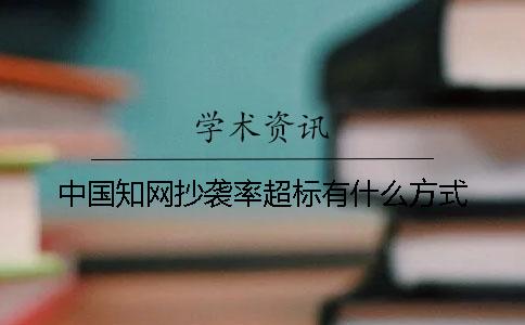 中国知网抄袭率超标有什么方式