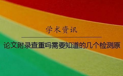 论文附录查重吗需要知道的几个检测原理