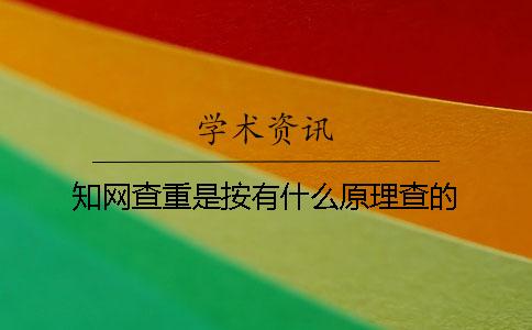 知网查重是按有什么原理查的