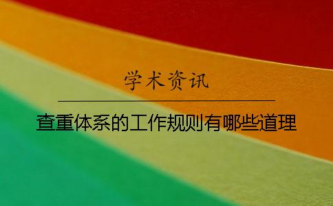 查重体系的工作规则有哪些道理