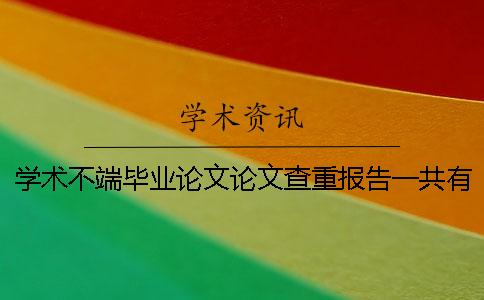 学术不端毕业论文论文查重报告一共有几份？