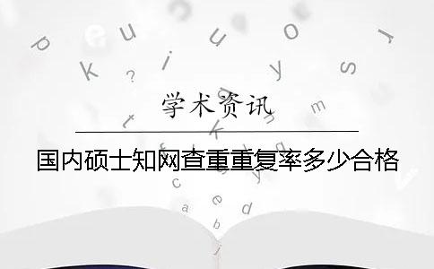国内硕士知网查重重复率多少合格？