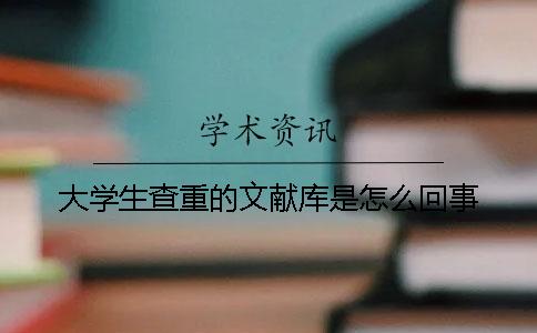 大学生查重的文献库是怎么回事