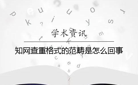 知网查重格式的范畴是怎么回事？