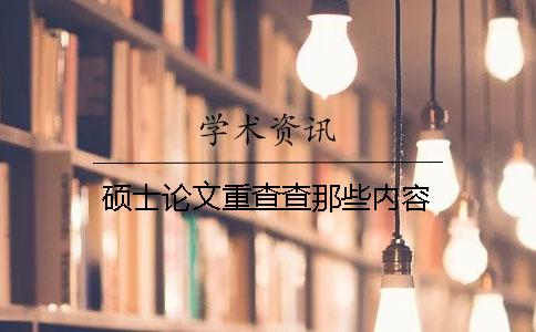硕士论文重查查那些内容？