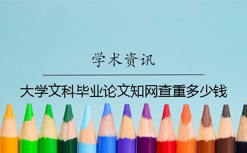 大学文科毕业论文知网查重多少钱