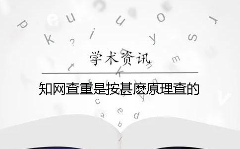 知网查重是按甚麽原理查的