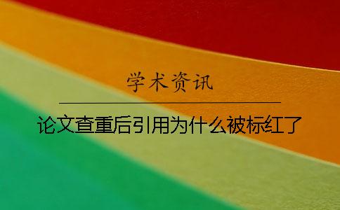 论文查重后引用为什么被标红了？