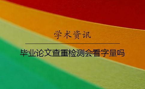 毕业论文查重检测会看字量吗？