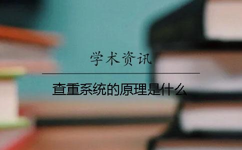 查重系统的原理是什么