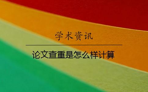论文查重是怎么样计算