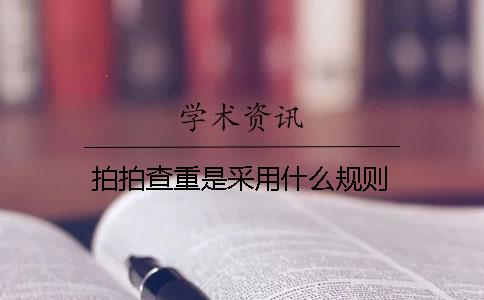 拍拍查重是采用什么规则